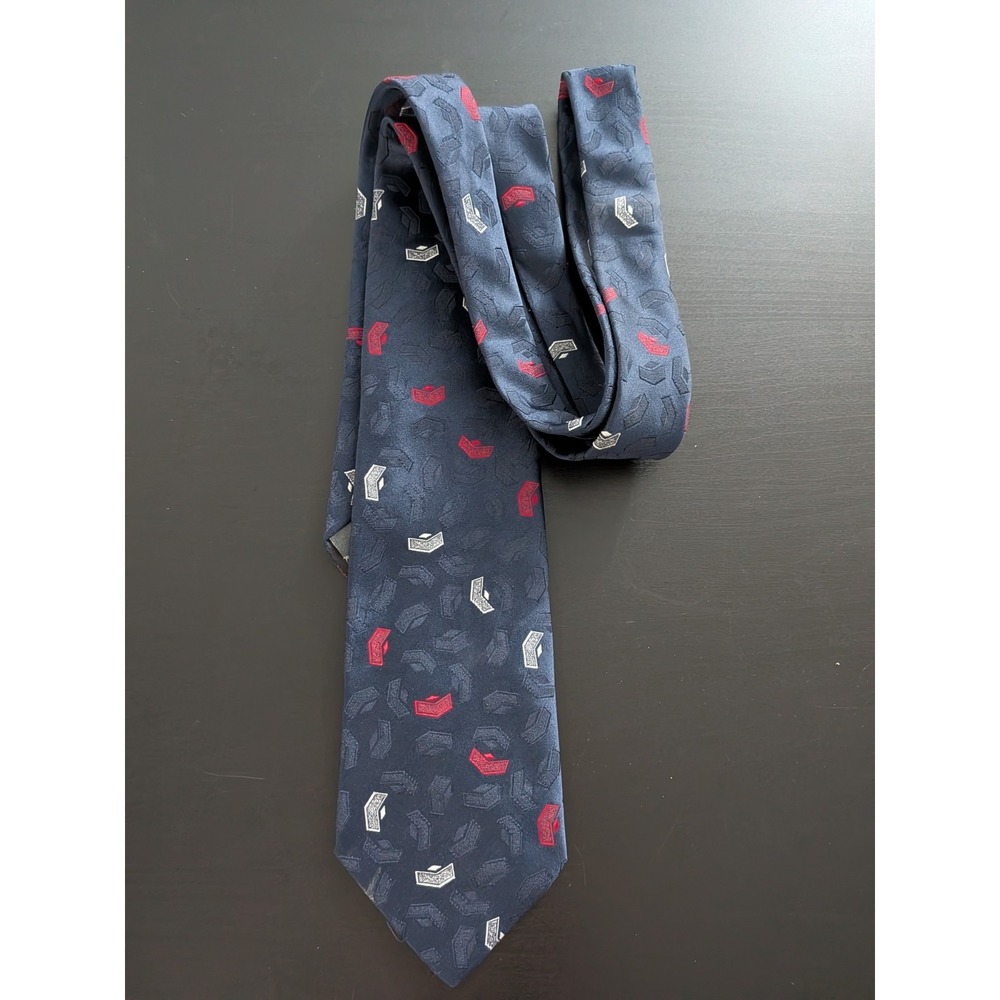 The American‎ Edition Tie Necktie Vintage USA Made Blue Chevron Arrow Design